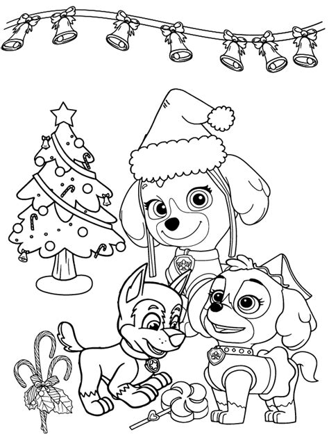 Excellent Paw Patrol Christmas coloring page Färbung Seite Kostenlose