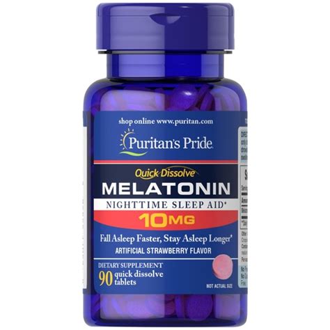 Melatonina 10 Mg 90 Tabletas Sublinguales Puritans Pride Diabetes