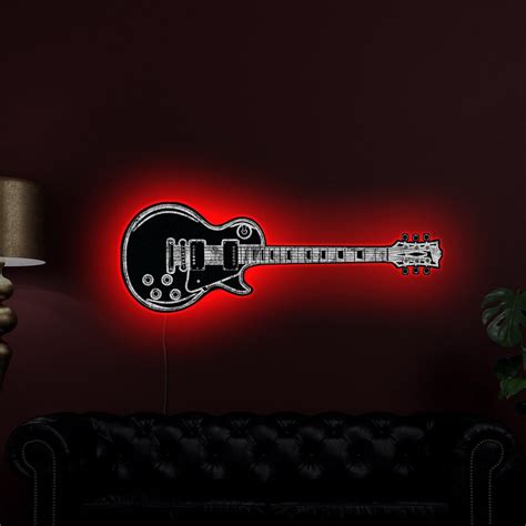 Electric Guitar Neon Sign Guitar Neon Sign Guitar Led Rock - Etsy