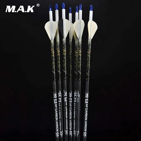 Aliexpress Buy 6 12pcs Spine 400 Pure Carbon Arrow Archery Arrow