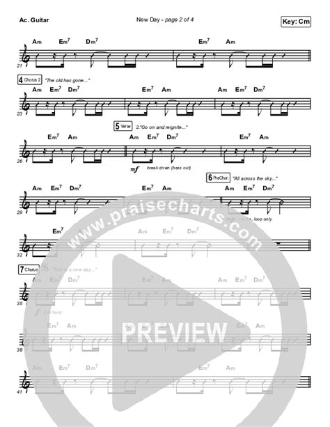 New Day Acoustic Guitar Sheet Music PDF (Danny Gokey) - PraiseCharts