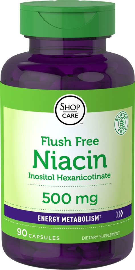 Flush Free Niacin 500 Mg 90 Capsules Piping Rock Health Products