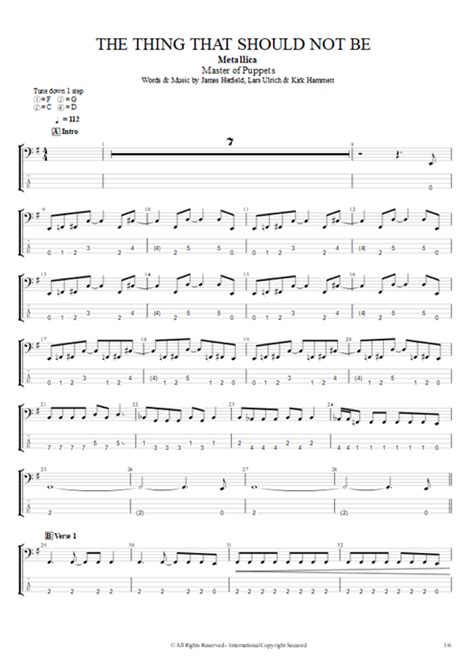 The Thing That Should Not Be Tab by Metallica (Guitar Pro) - Full Score ...