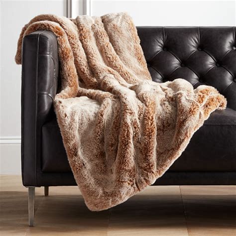 Faux Fur Throw Blankets Cb2