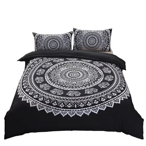 Winlife Mandala Bedding 3 Piece Bohemian Duvet Cover Set Exotic Bedding Sets Boho Duvet Covers