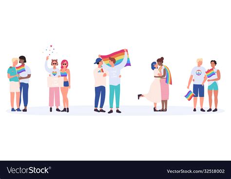 Lgbt Couple People Cartoon Royalty Free Vector Image