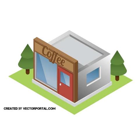 Isometric Coffee Shop Royalty Free Stock Svg Vector