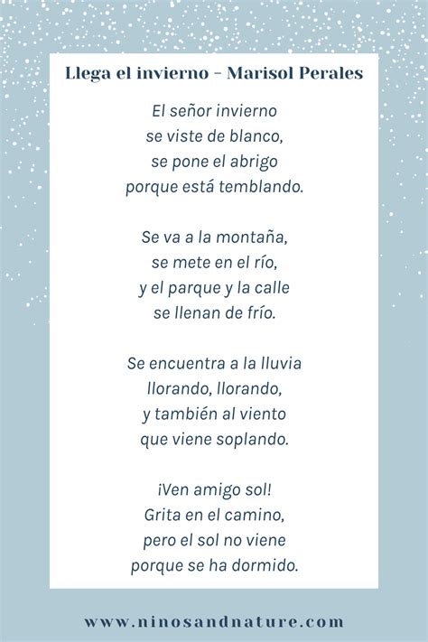 Spanish Winter Poems For Kids Great Spanish Poetry About Winter