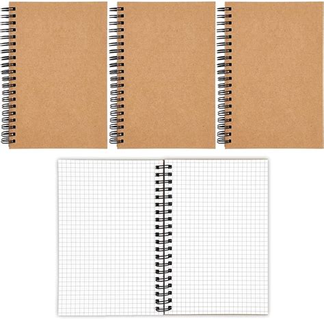 Amazon.com : Spiral Bound Graph Paper Notebooks, 50 sheets A5 Journal ...