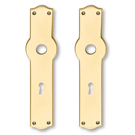 Door Handle Interiors Back Plate With Keyhole Brass Briggs 112 Mm Brass Door Handles