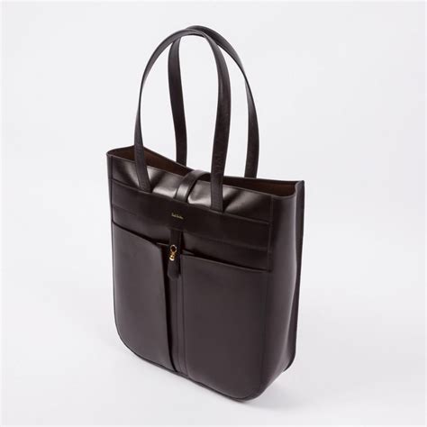 Paul Smith Handcrafted Black Calf Leather Tote Fishing Bag Leather