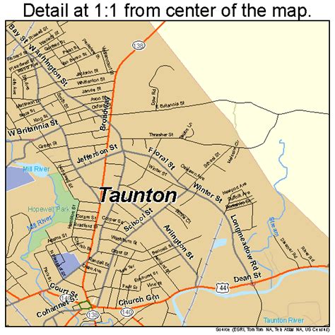 Taunton Massachusetts Street Map 2569170