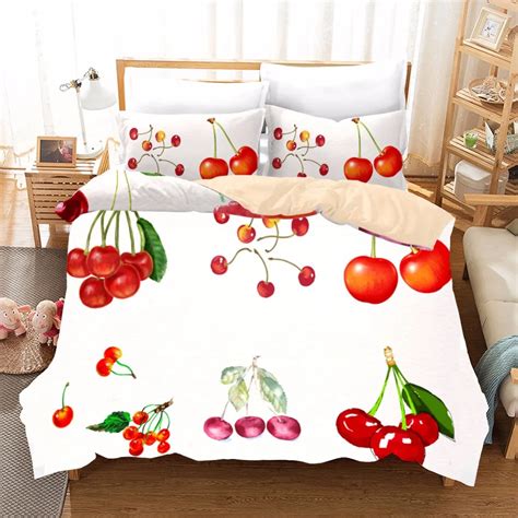 Fruit Cherry Designer Bedding Sets King Queen Size Bedding Set Bed ...