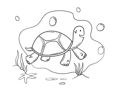 Hand drawn turtle outline illustration 5632893 Vector Art at Vecteezy