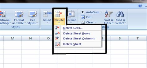 Delete Cell Column Rows And Sheet In Excel Excel Help