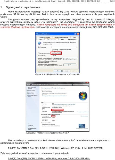 Instrukcja Instalacji I Konfiguracji Bazy Danych Sql Server