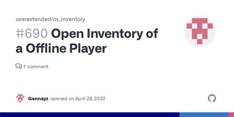 Open Inventory Of A Offline Player Issue 690 Overextended Ox