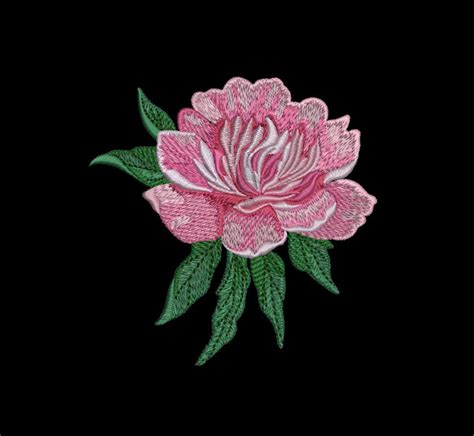 Peony Machine Embroidery Design Peonies Pink Sizes Etsy