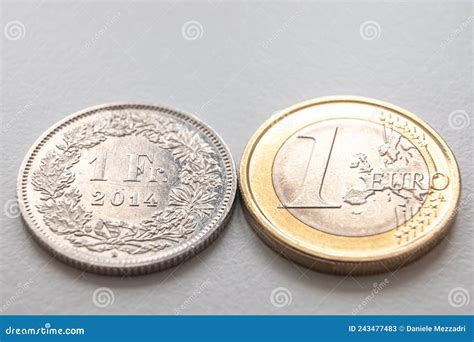 Coins of Euro and Swiss Franc. Conversion between Euro and CHF Stock Image - Image of bank ...