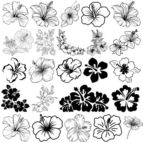 Hibiscus Flower Svg Hibiscus Svg Bundle Hawaiian Flower Svg