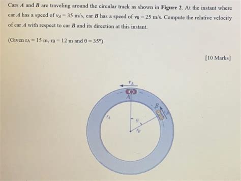 Solved Cars A And B Are Traveling Around The Circular Track Chegg