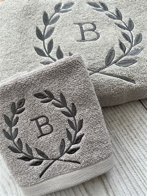 Personalised Monogram Towels Embroidered Towels Set Initials Etsy