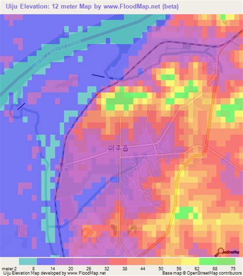 Elevation of Uiju,North Korea Elevation Map, Topography, Contour