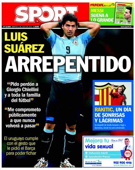 Suárez Pide Perdón Argentina Se La Juega Ante Suiza Las Portadas