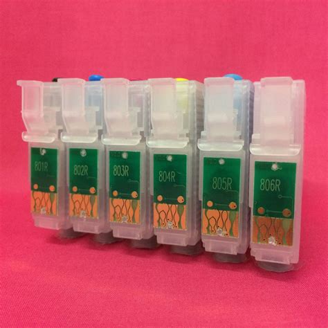 T0801 6 Refillable Empty Cartridges To Replace Epson T0801 6 Non Oem Premium Inks