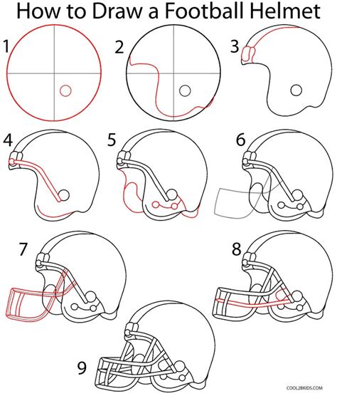 How to Draw a Football Helmet (Step by Step Pictures)