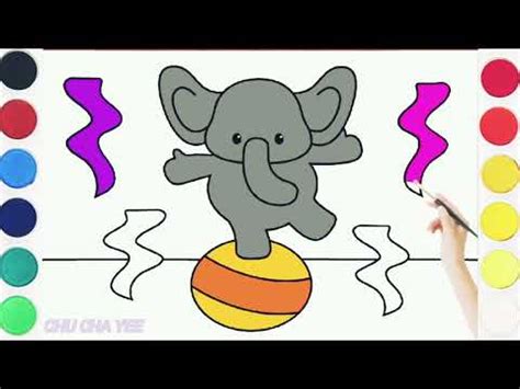 Learn How To Paint An Elephant Colour Learning Elephant Drawing