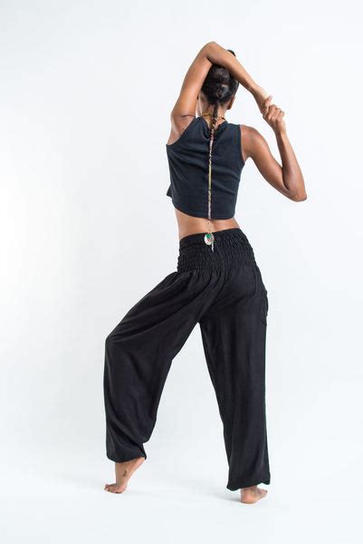 Solid Color Womens Harem Pants In Black