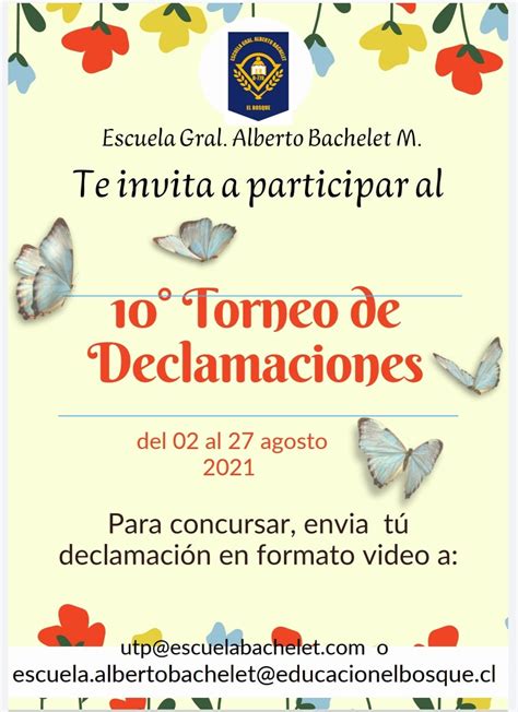 10 TORNEO DECLAMACIÓN BASES Y POEMAS Escuela Gral Alberto