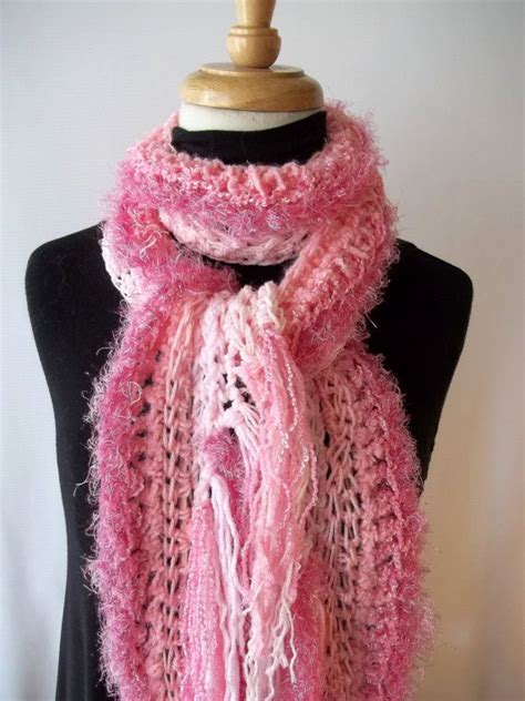 Pink Crochet Scarf Fluffy Soft Scarf Shawl Fringe By Lainstitches 62 00 Crochet Scarf Scarf