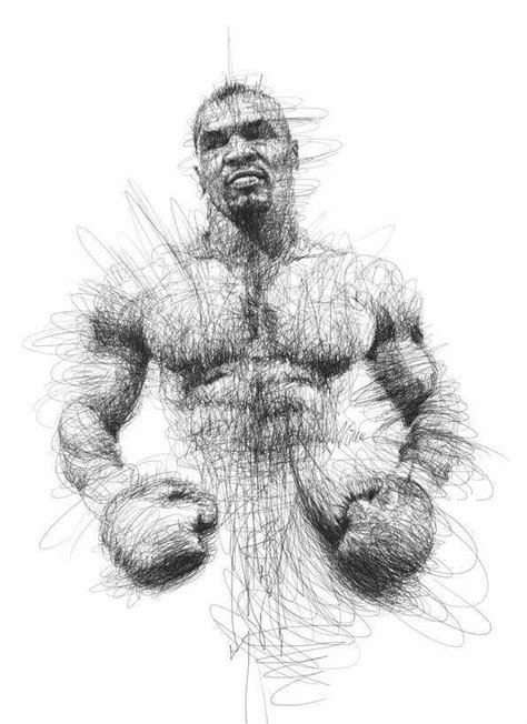 Iron Mike Tyson Ball Point Pen Illustration Bleistiftzeichnungen