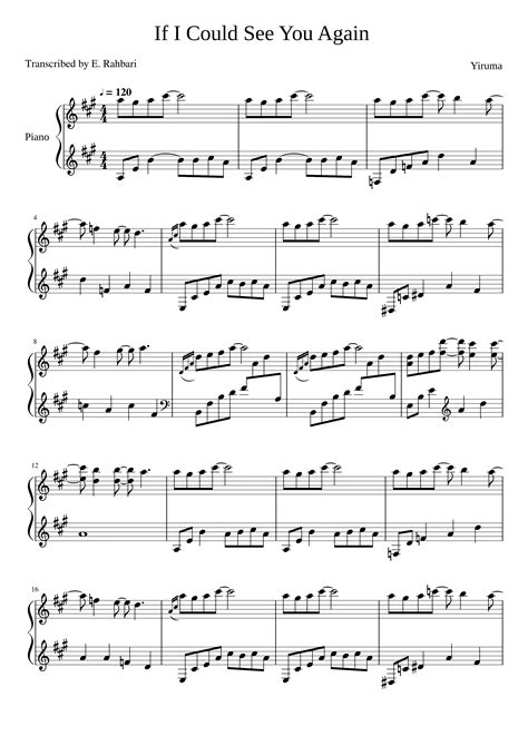 Partitura De If I Could See You Again Yiruma Partituras Org