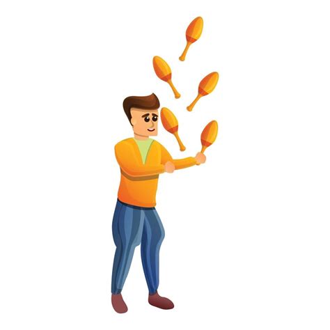 Juggler icon, cartoon style 14233373 Vector Art at Vecteezy