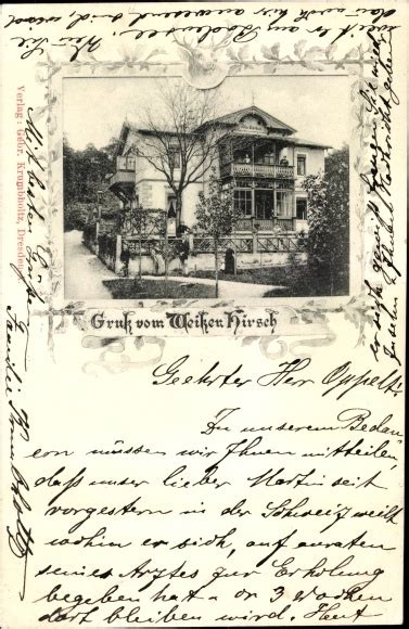 Ansichtskarte Postkarte Dresden Wei Er Hirsch Villa Akpool De