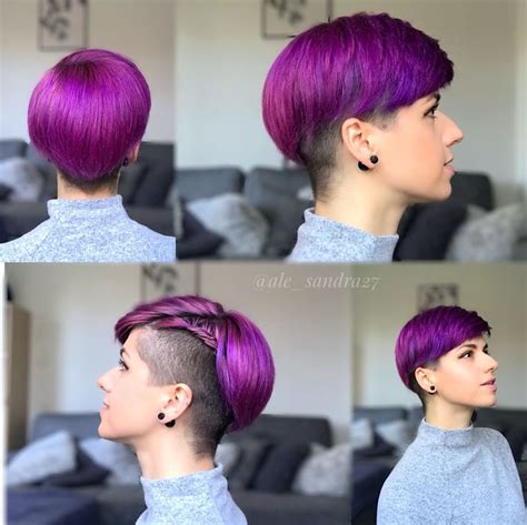 Purple Pixie Haircut 360 Haarfarben Lila Haarfarbe Kurze Haare