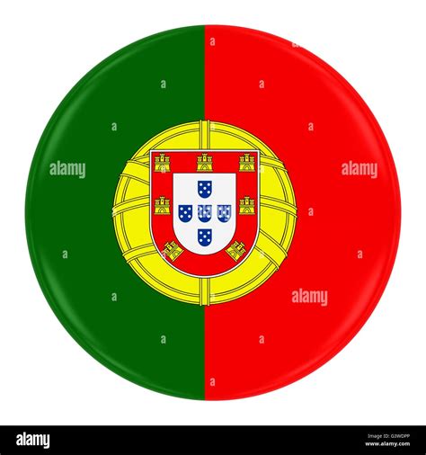 Portuguese Flag Badge - Flag of Portugal Button Isolated on White Stock ...