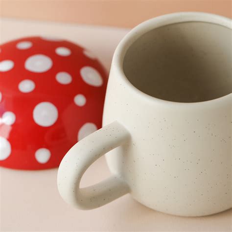 Red Mushroom Mug With Lid Sass Belle Lisa Angel