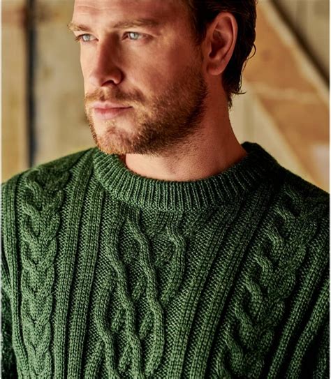 Dark Forest Pure Wool Aran Knitted Jumper Woolovers Au