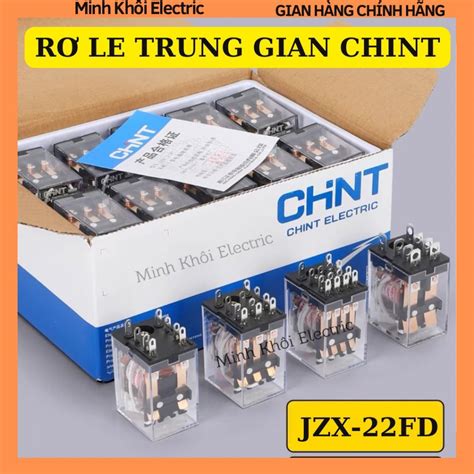 Rơ Le Trung Gian Chint 8 Và 14 Chân Kèm Đế Relay Chint 220V 24V 12V