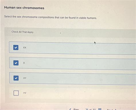 Solved Human Sex Chromosomesselect The Sex Chromosome