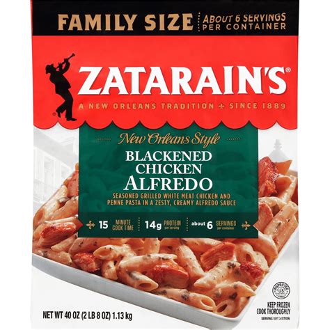 Zatarain S Frozen Meal Blackened Chicken Alfredo 40 Oz