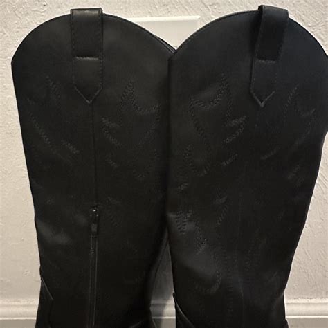 Super cute black cowboy boots. Worn once for a costume - Depop