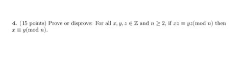 Solved Points Prove Or Disprove For All X Y Zz And Chegg