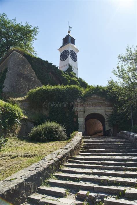 The Clock Tower in Petrovaradin Fortress, Novi Sad, Serbia Stock Image ...