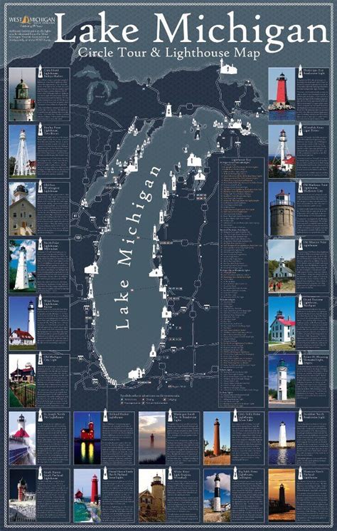 Printable Michigan Lighthouse Map