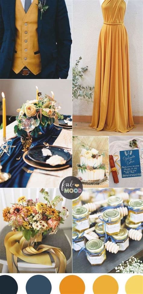 Beautiful Fall Color Combinations Of Mustard And Navy Blue Color Combos